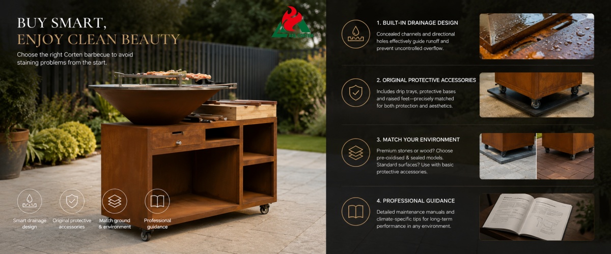 Choose the Right Corten Barbecue to Avoid Staining Problems from the Start